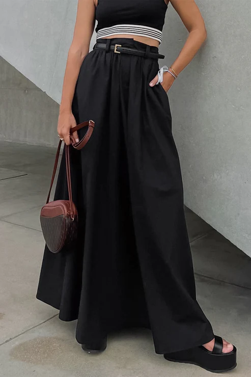 Elegant Cotton Long Skirt