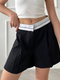 Black & White Patchwork High Waist Shorts