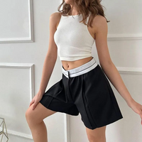 Black & White Patchwork High Waist Shorts